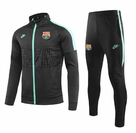 Barcelona Black Green Training Kits Jacket and Pants 2019/20